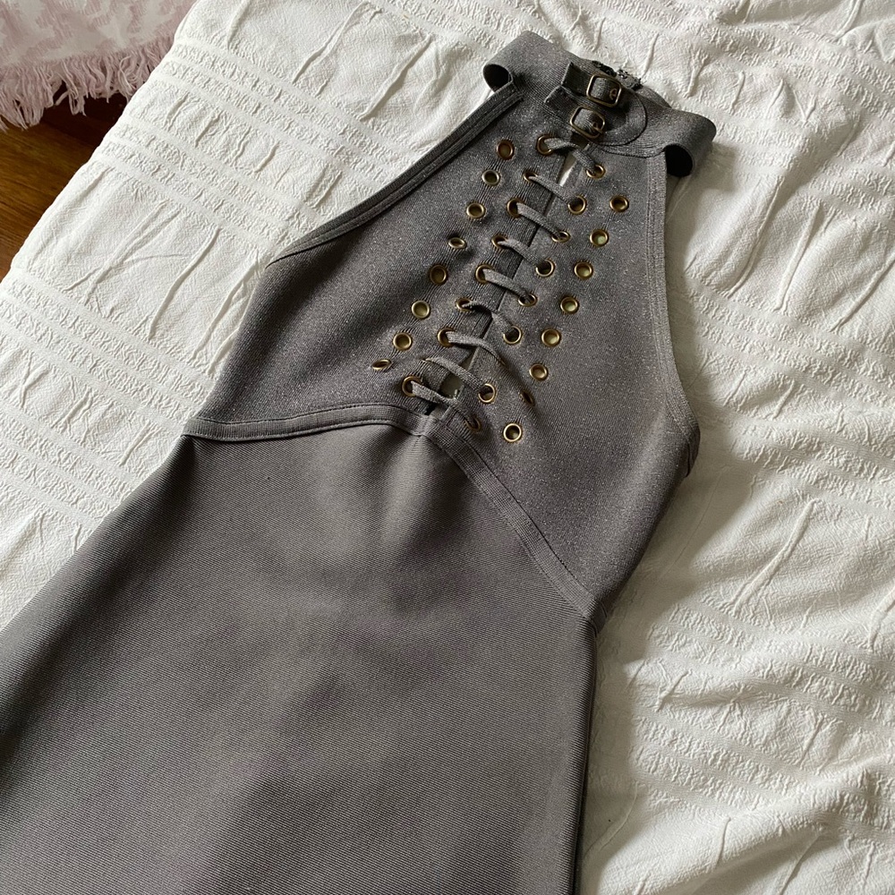 Grey Mistress Rocks XS Body con Bandage Dress